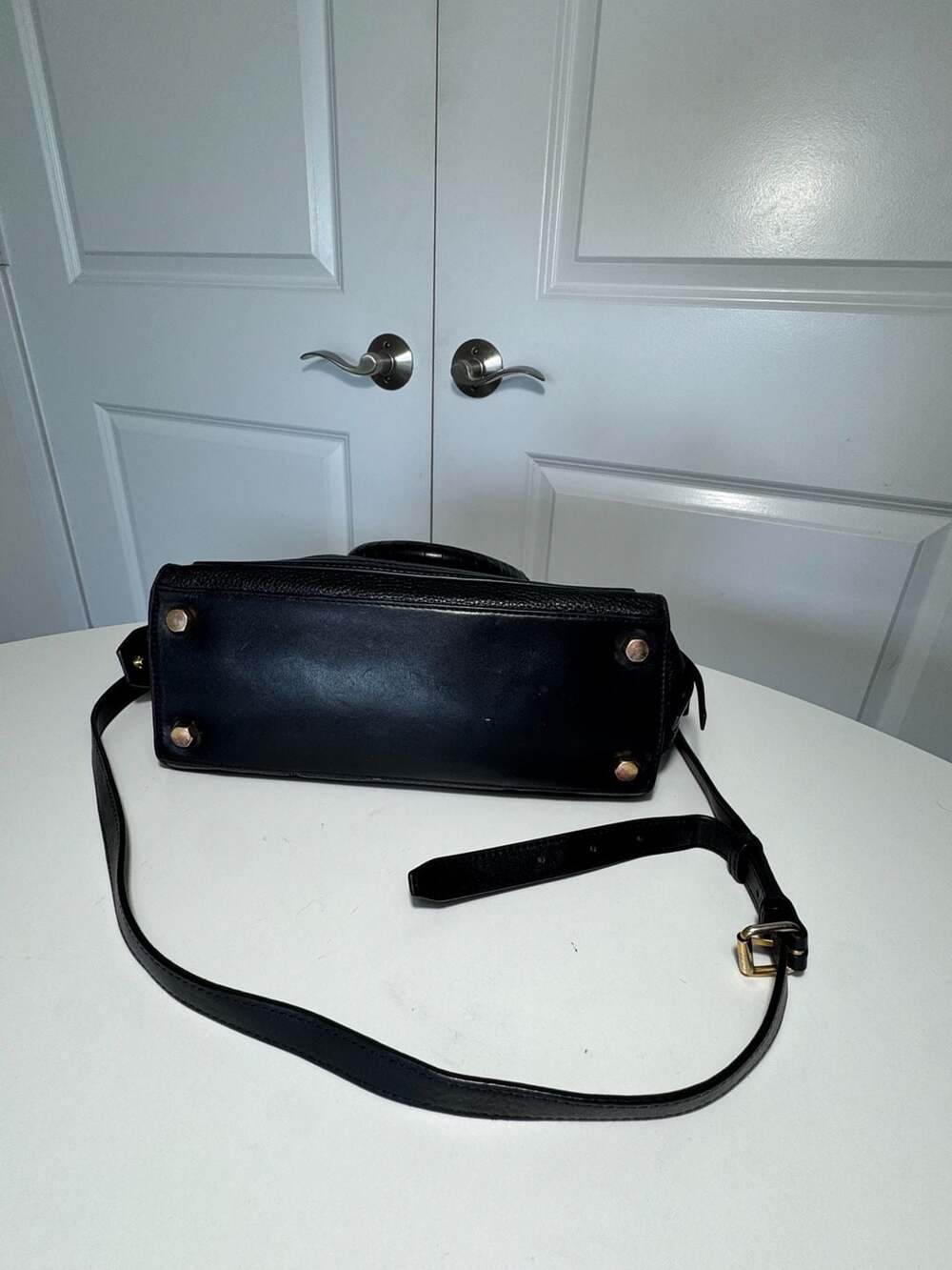 Rebecca Minkoff Mini MAB Black Pebbled Leather Crossbody Satchel Bag - Picture 5 of 9